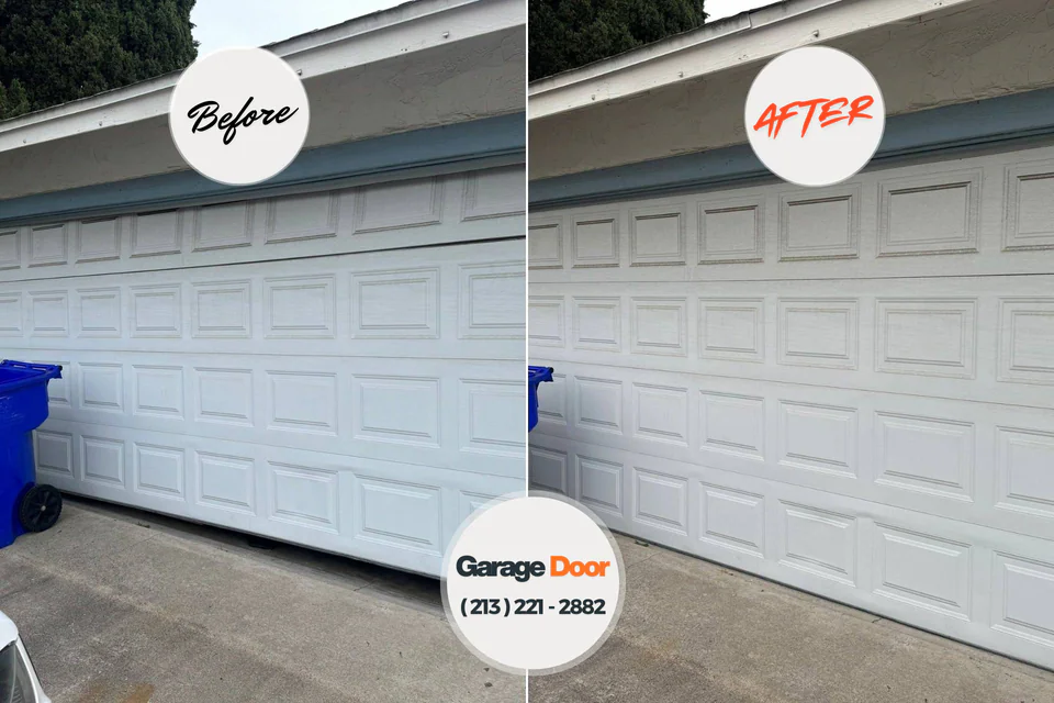 Before and after: garage door repair Osawatomie, KS